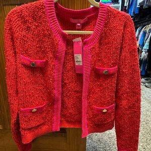 Lilly Pulitzer Red and Pink Cardigan
